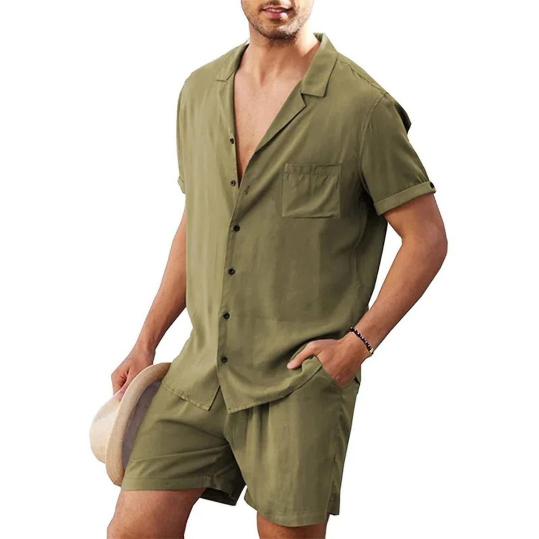 The Riverwood Men’s Cotton Shirt & Shorts Set