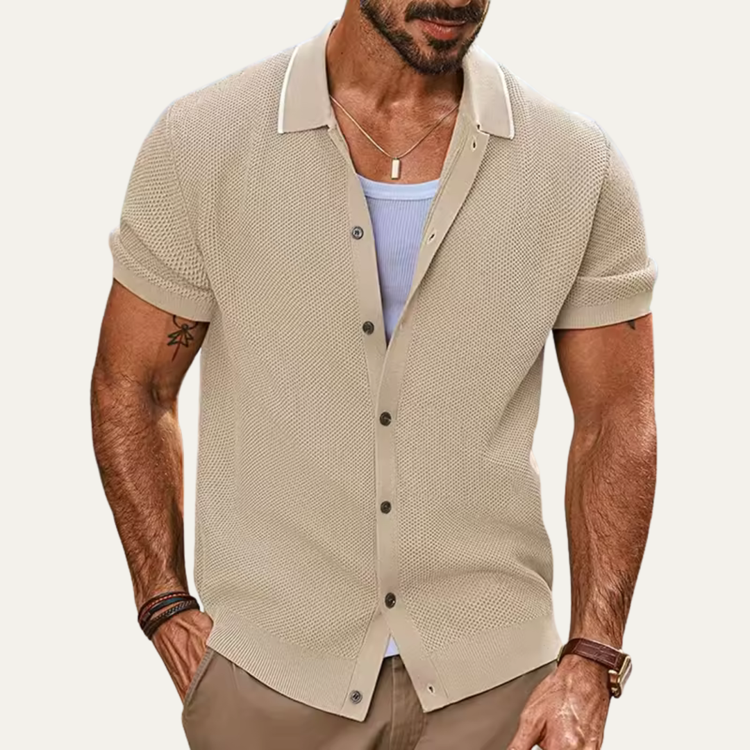 The Greenhaven Men’s Knit Button Up Polo Shirt