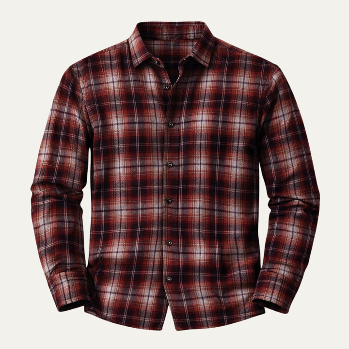 The Salerno Men’s Plaid Flannel Casual Button Down Shirt