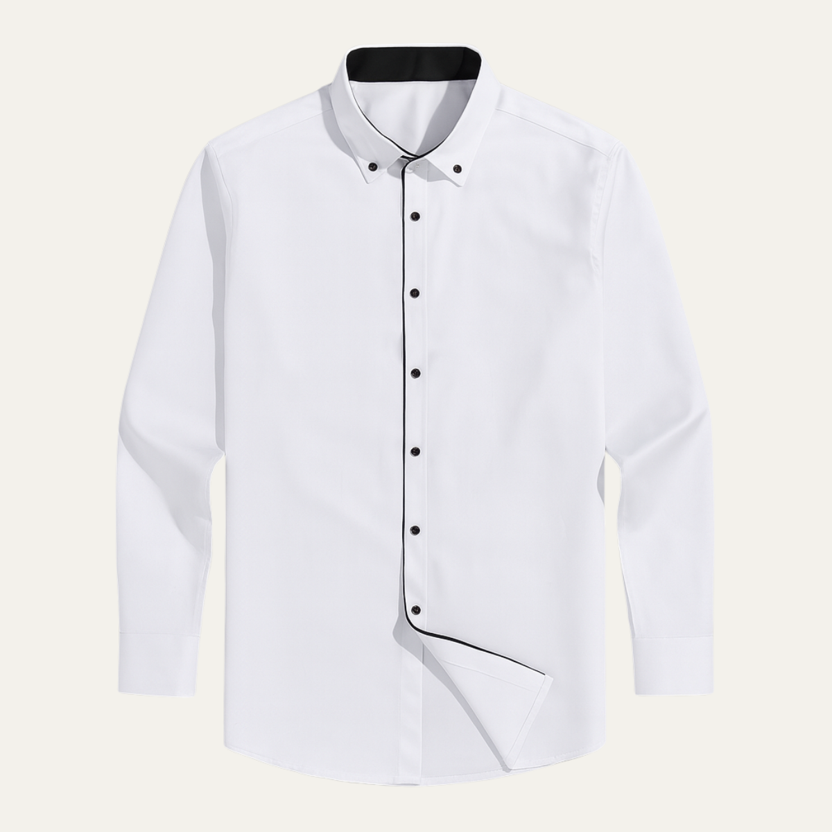 The Deauville Men's Slim Fit White Dress Shirt – Long Sleeve Button-Up