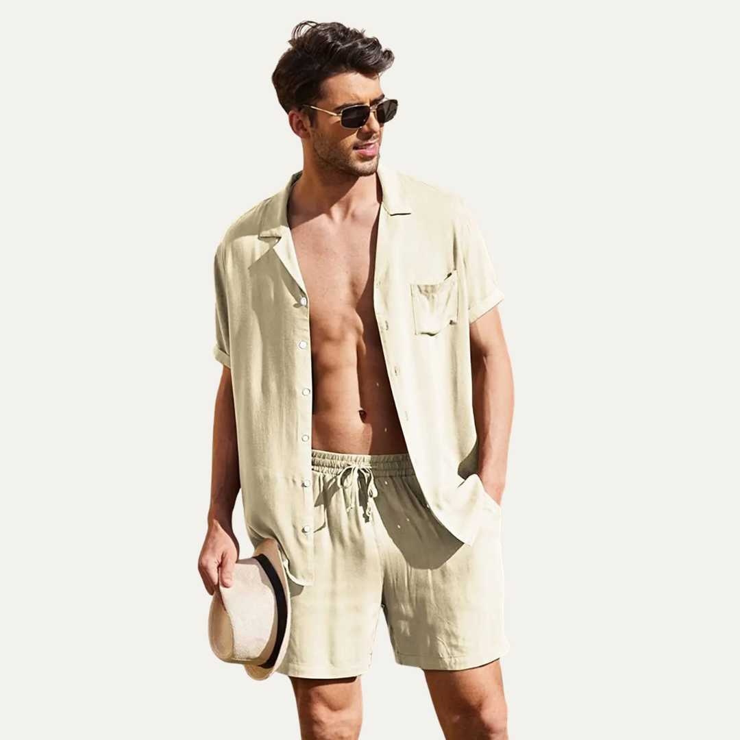The Riverwood Men’s Cotton Shirt & Shorts Set