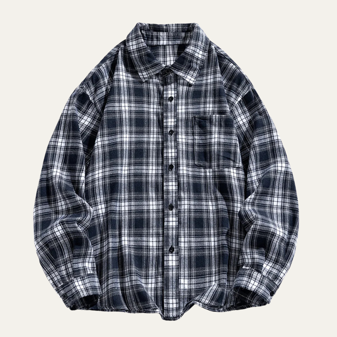 The Glenhurst Men’s Loose Fit Casual Retro Plaid Shirt