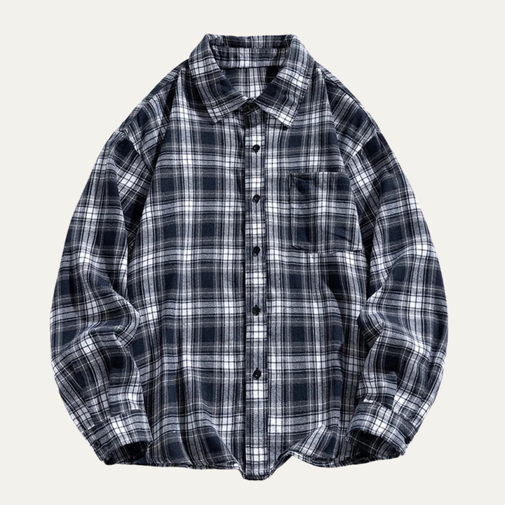 The Glenhurst Men’s Loose Fit Casual Retro Plaid Shirt