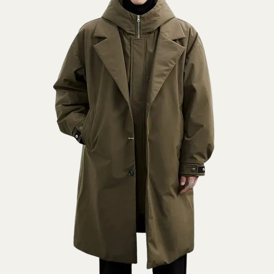 The Oldborough Men's Hooded Parka – Waterproof Warm Long Rain Coat