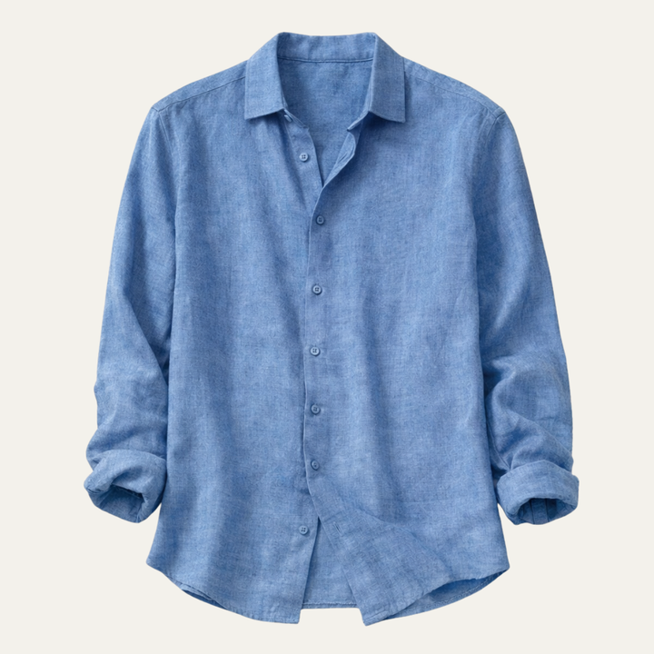 The Alderhill Men’s Breathable Cotton Shirt with Turn Down Collar
