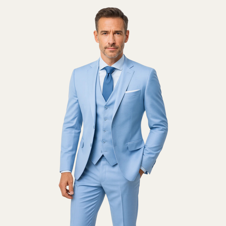 The Teramo Men’s 3 Piece Suit Set – Blazer, Waistcoat & Pants