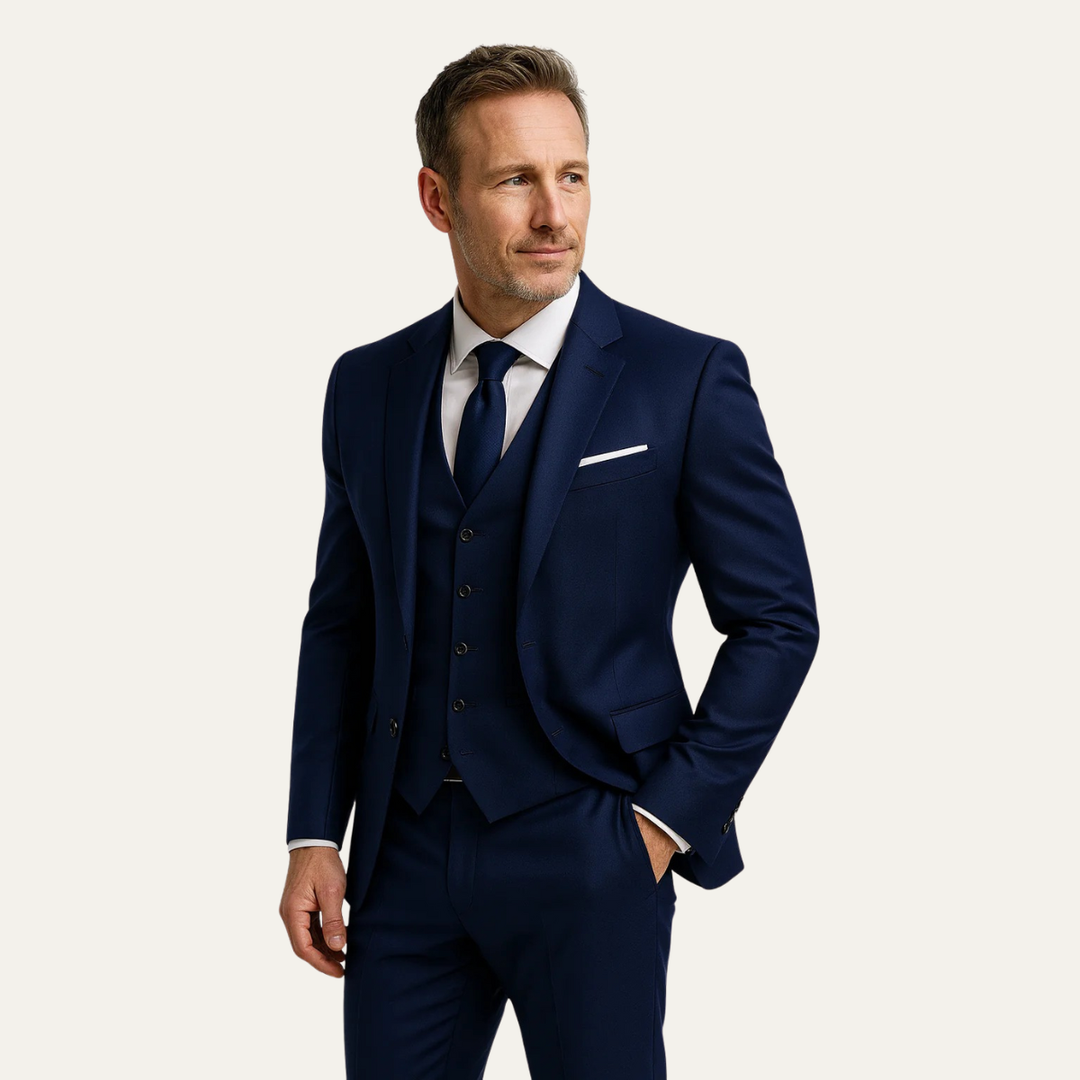 The Teramo Men’s 3 Piece Suit Set – Blazer, Waistcoat & Pants