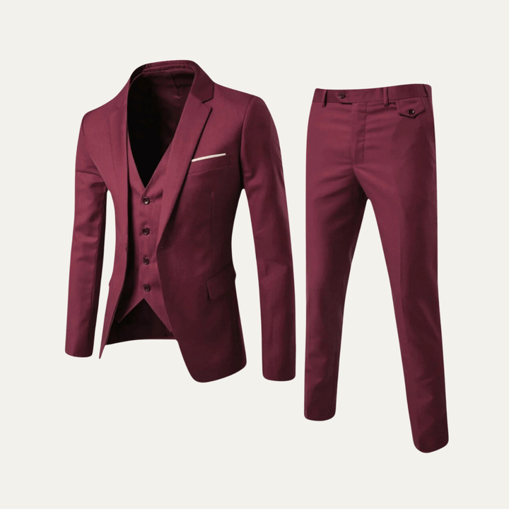 The Teramo Men’s 3 Piece Suit Set – Blazer, Waistcoat & Pants