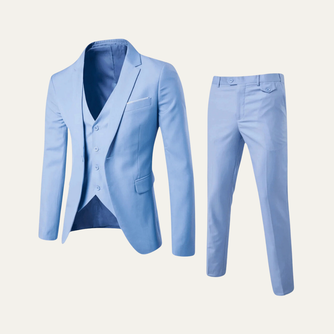 The Teramo Men’s 3 Piece Suit Set – Blazer, Waistcoat & Pants