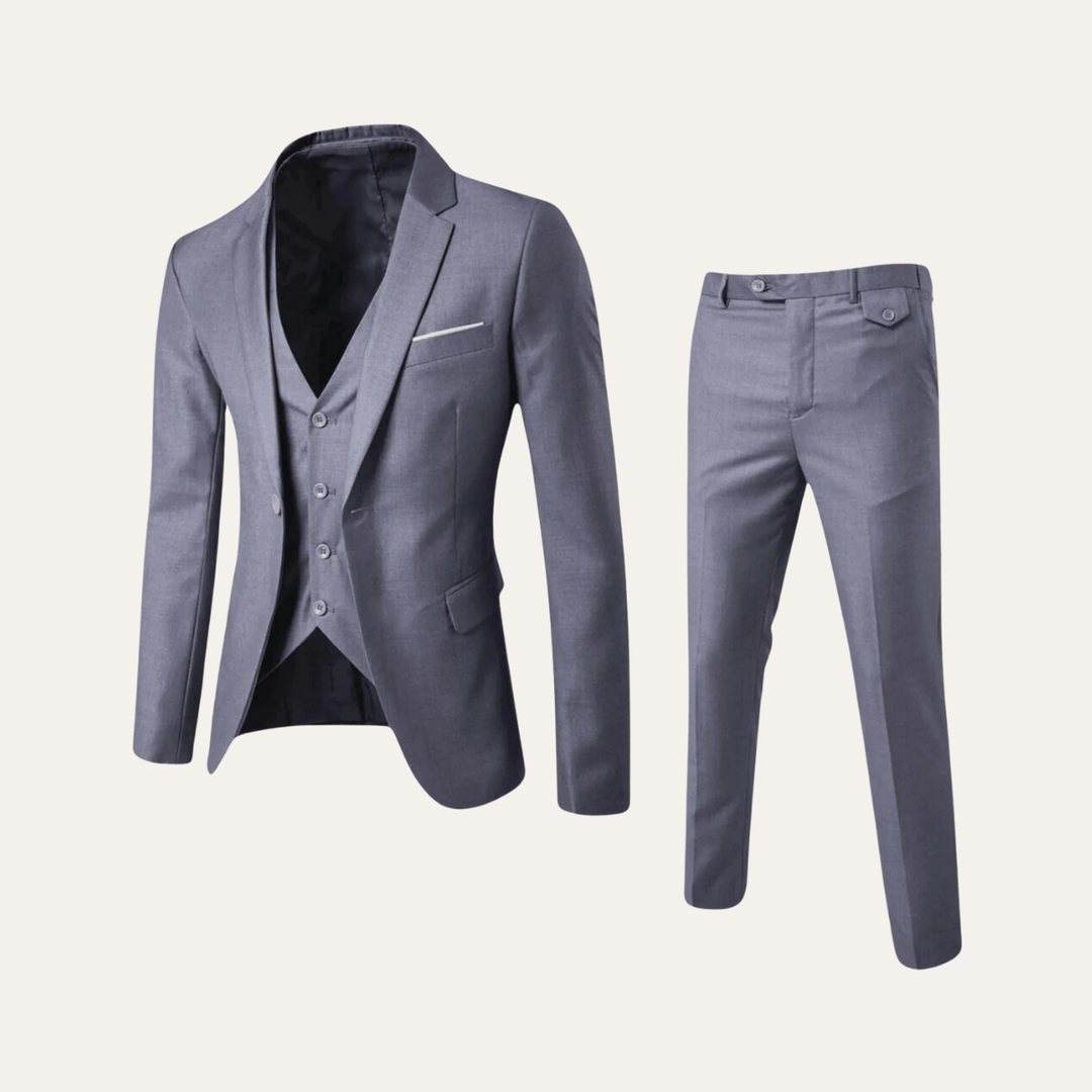 The Teramo Men’s 3 Piece Suit Set – Blazer, Waistcoat & Pants