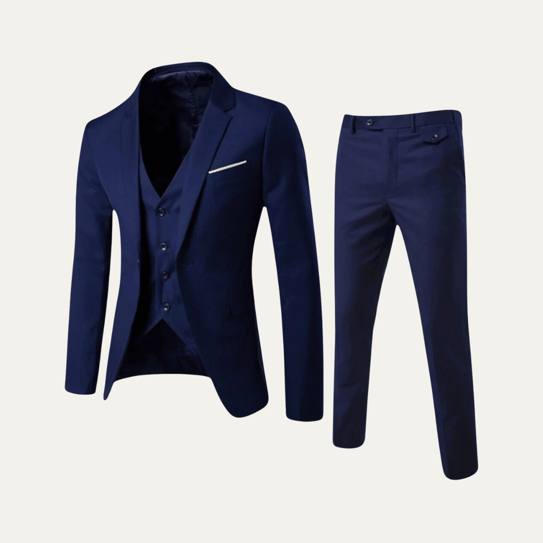 The Teramo Men’s 3 Piece Suit Set – Blazer, Waistcoat & Pants
