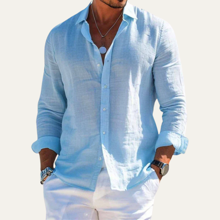 The Silverpark Ridge Men’s Cotton Blend Casual Lapel Shirt