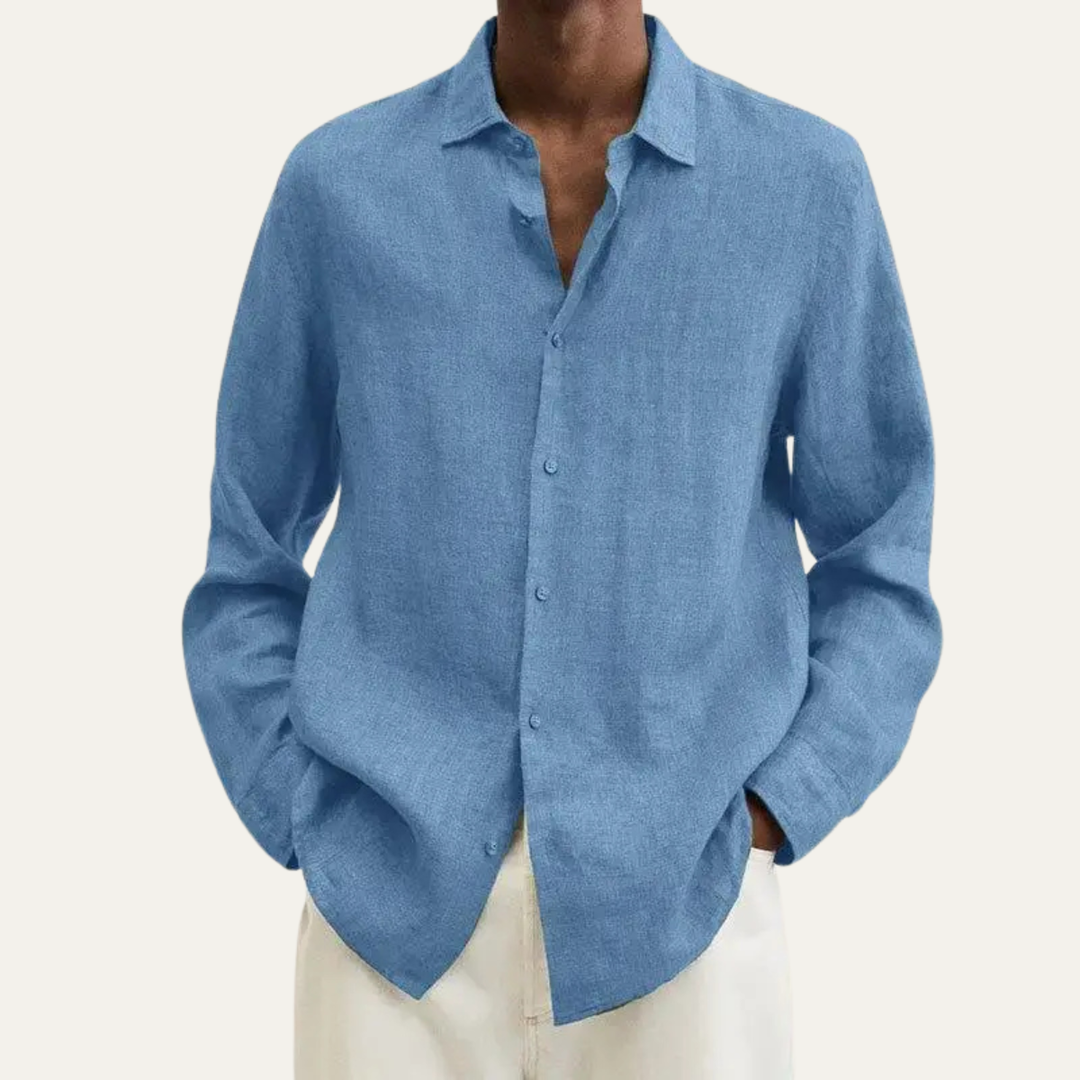 The Alderhill Men’s Breathable Cotton Shirt with Turn Down Collar