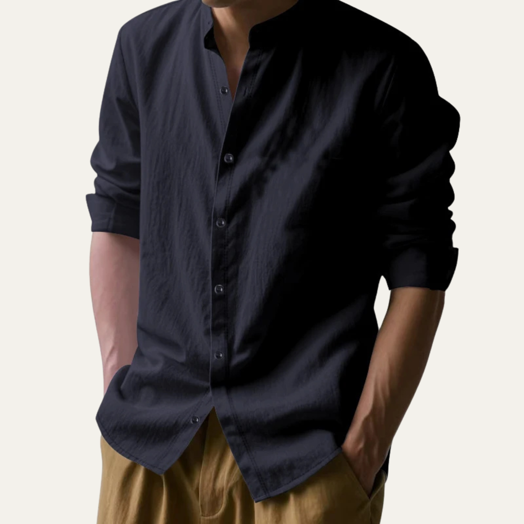 The Aosta Men’s Trendy Cotton Linen Button Down Shirt