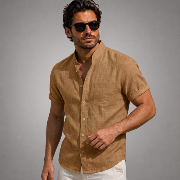 The Creststone Men’s Casual Linen Summer Beach Shirt
