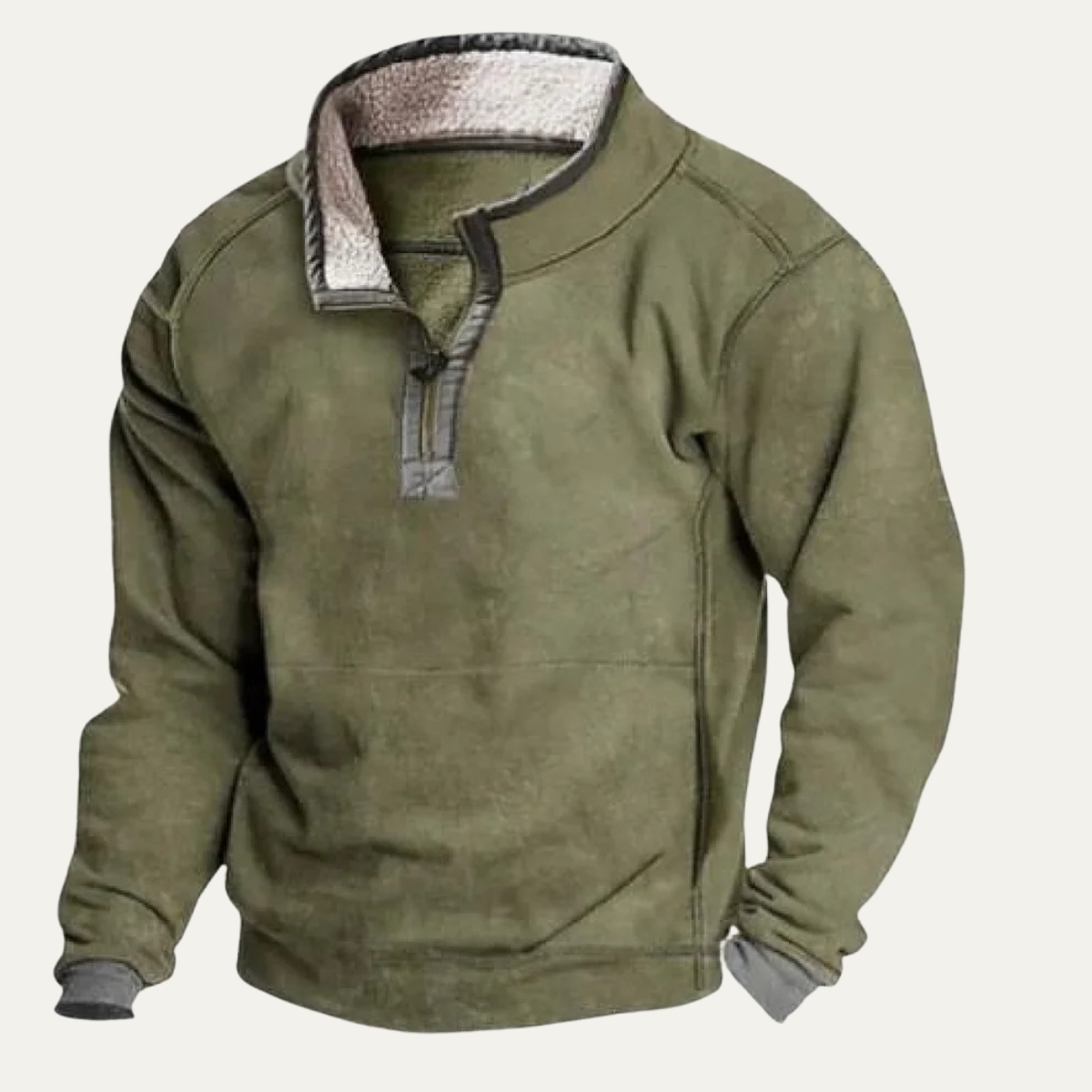 The Meadowpark Men's Stand Collar Warm Half Button Outdoor Sweater