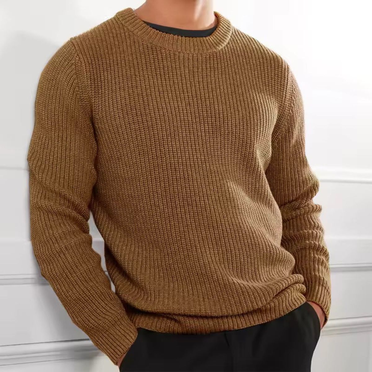 The Tokyo Merino Wool Ribbed O-Neck Sweater