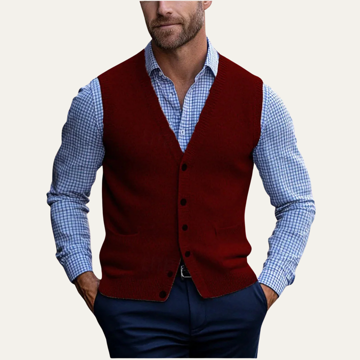 Men’s Smart Casual Button Front Knit Vest