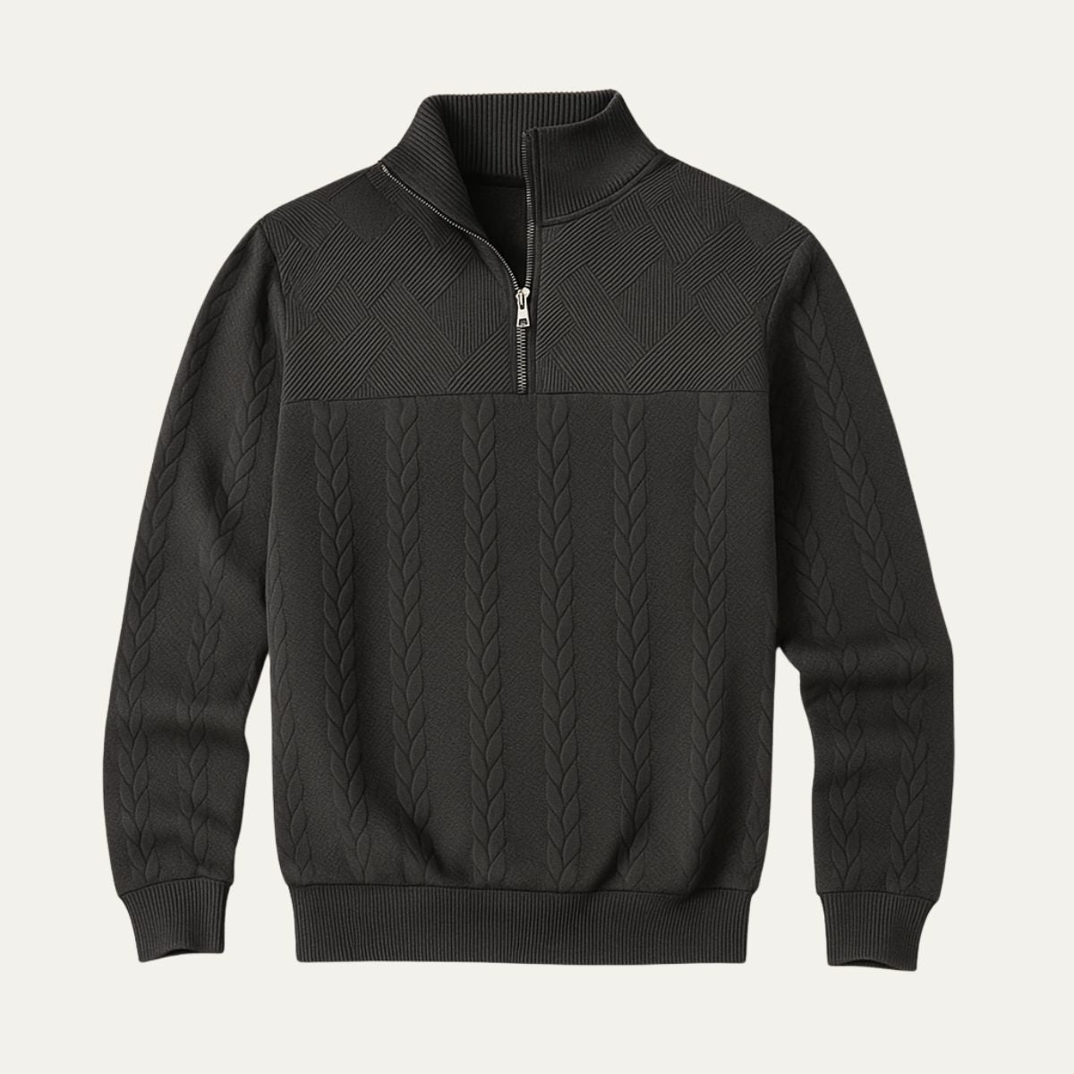 The Amalfi Half Zip Cable Knit Sweater for Men