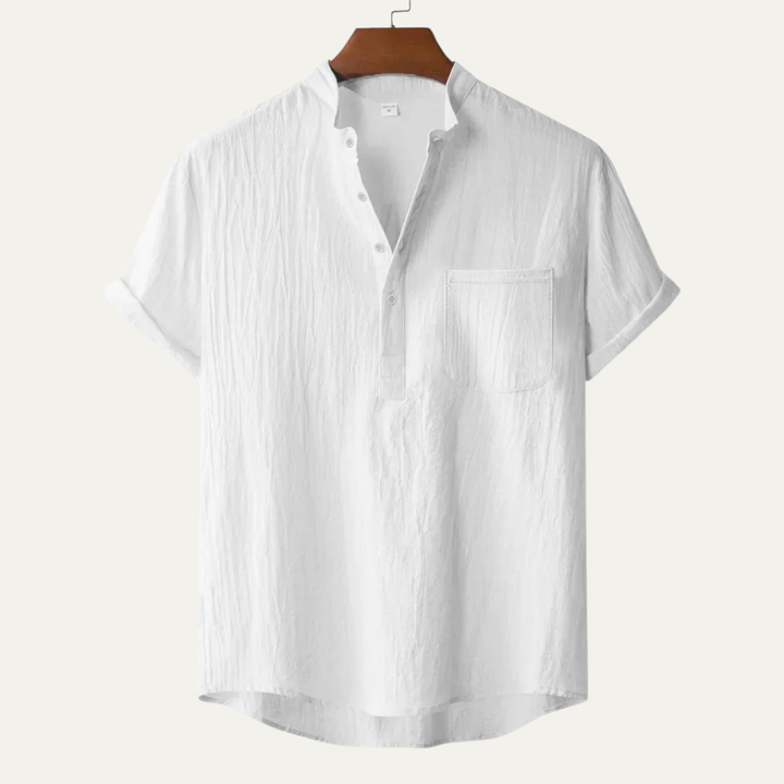 The Santa Monica Men’s Linen Henley Beach Shirt