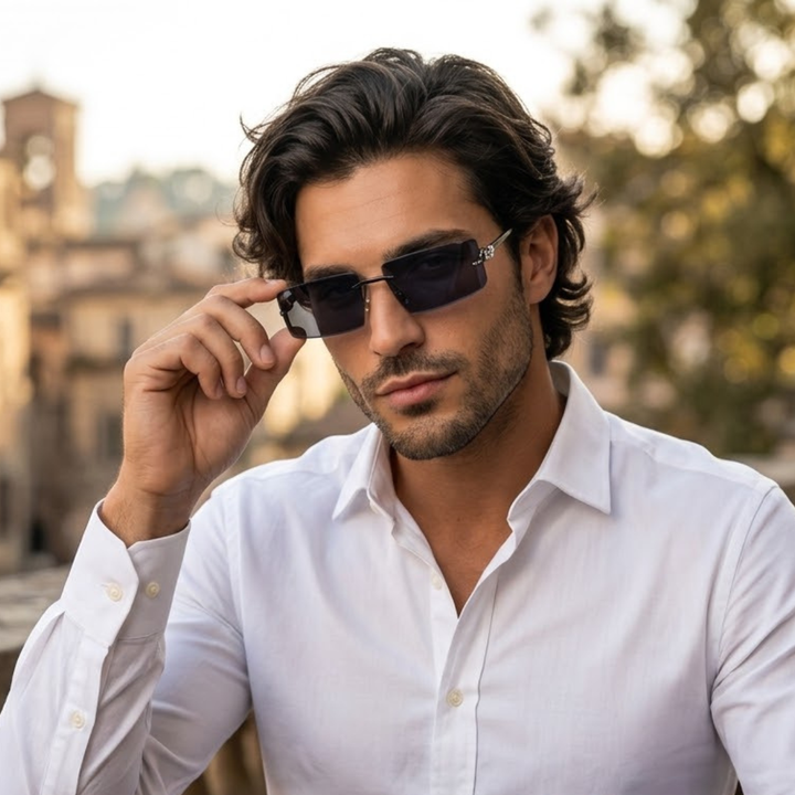 The Hanover Men's Rimless Rectangle Sunglasses