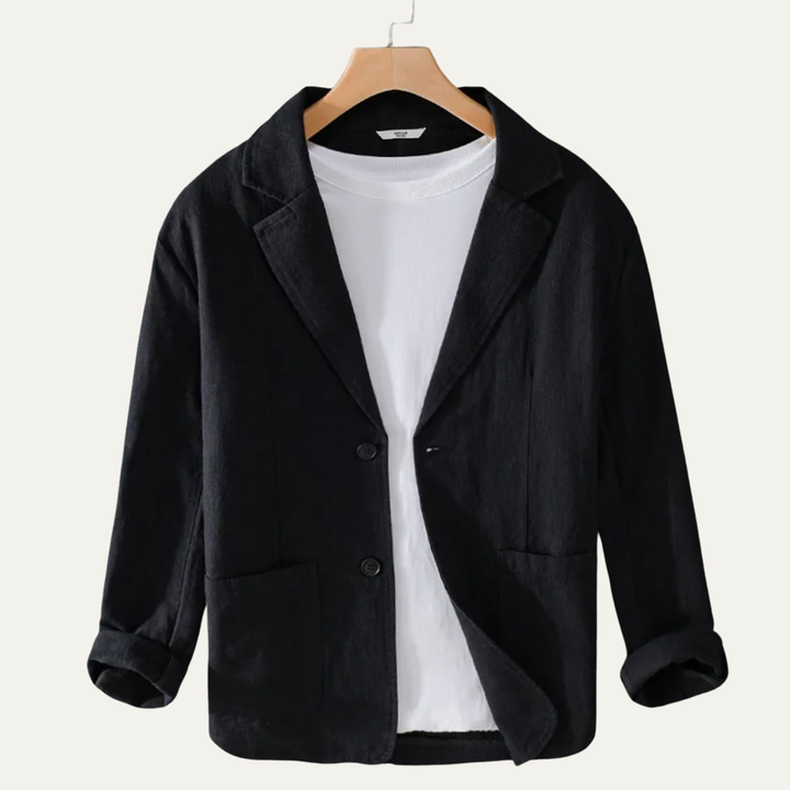The Elmstead Men’s Men’s Solid Color Casual Linen Blazer