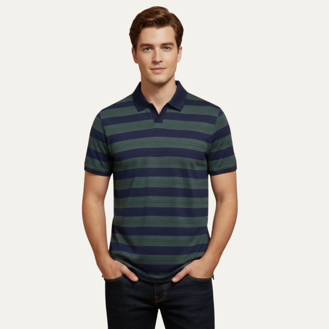 The Varese Men’s Short Sleeve Striped Polo