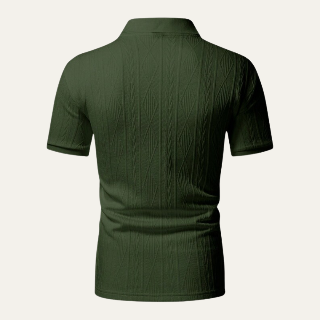 The Willowstone Ridge Men’s Textured Button Up Trendy Polo Shirt
