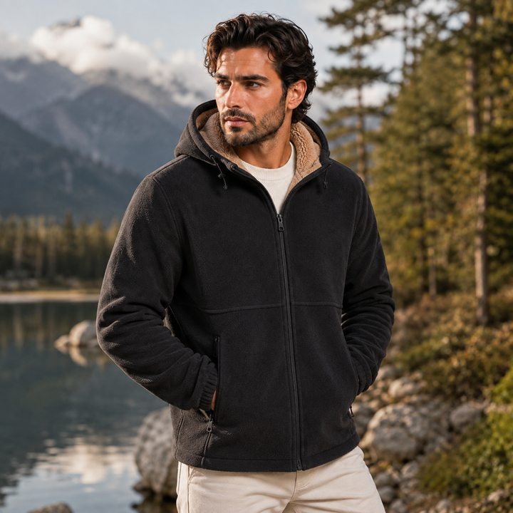 The Harriman Men’s Warm Soft Shell Fleece Zip Up Hooded Jacket