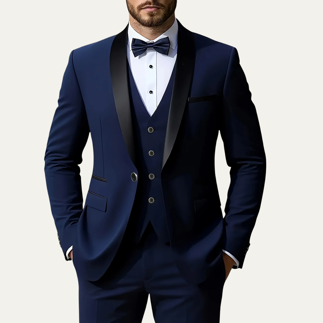 The Alba Men’s Classic 3 Piece Suit Set – Blazer Vest and Pants Formal Suit