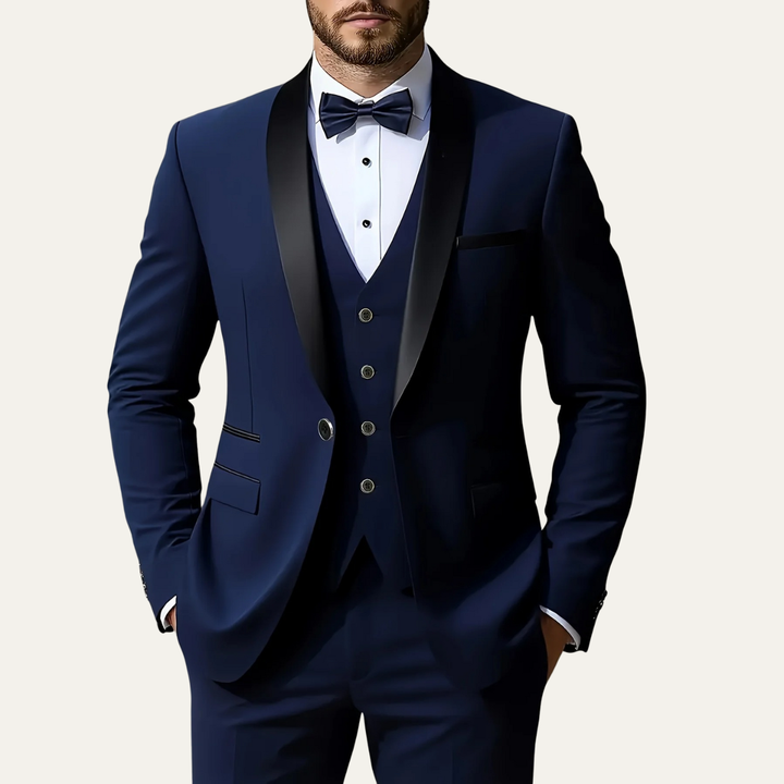 The Alba Men’s Classic 3 Piece Suit Set – Blazer Vest and Pants Formal Suit