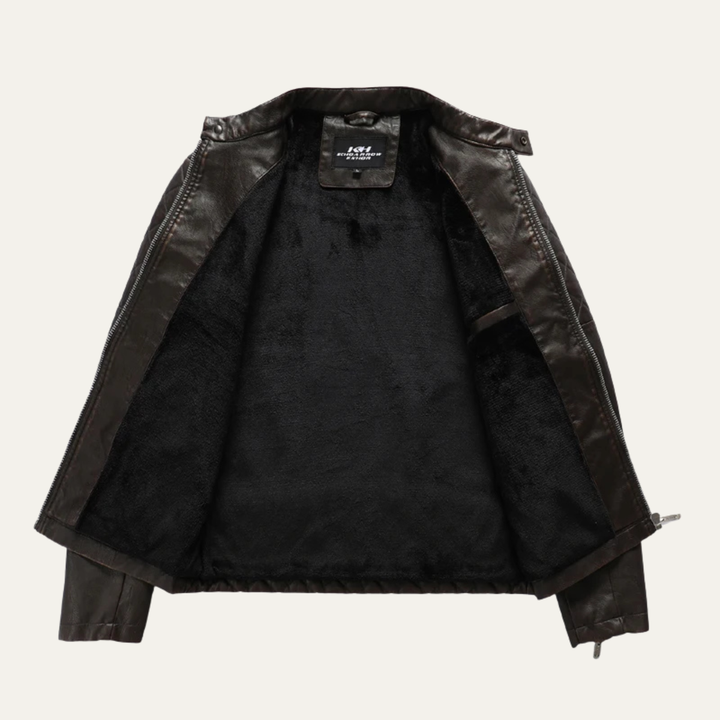 The Broadmoor Men’s Slim Fit Stylish Biker Leather Jacket