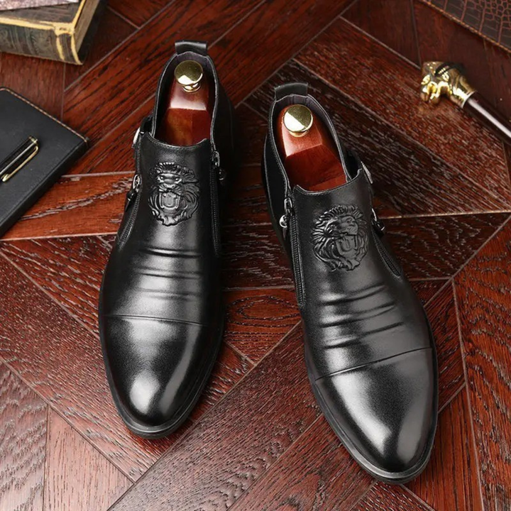 The Barbaresco Men’s Pointed Toe Faux Leather Ankle Boots