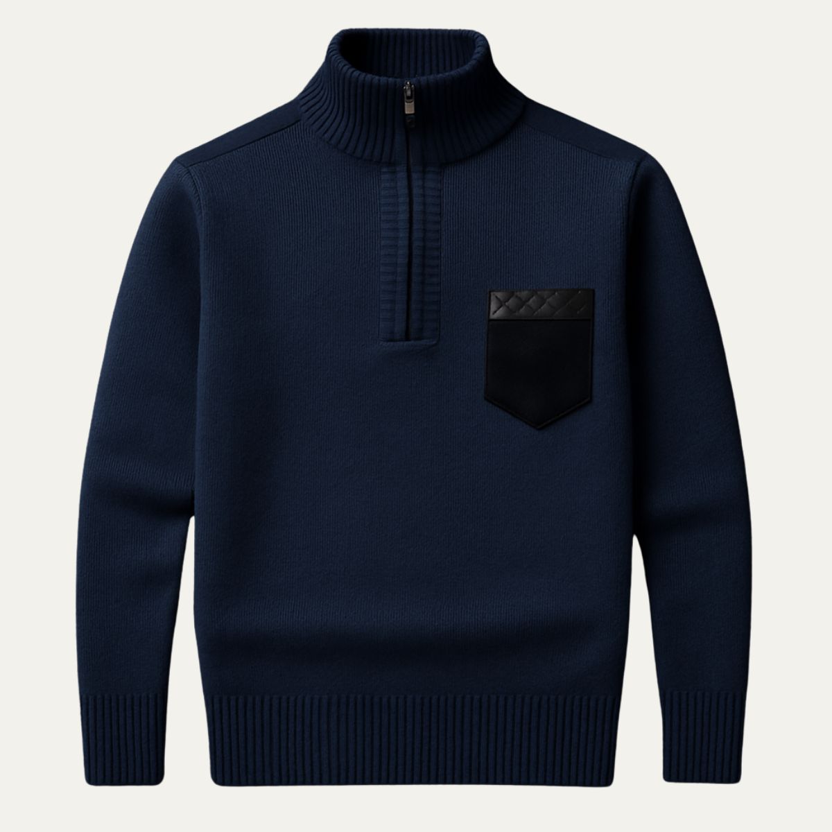The Garrick Patchwork Half-Zip Sweater for Men