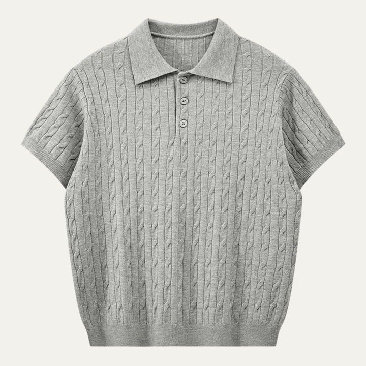The Encino Men’s Cable Knit Polo Shirt