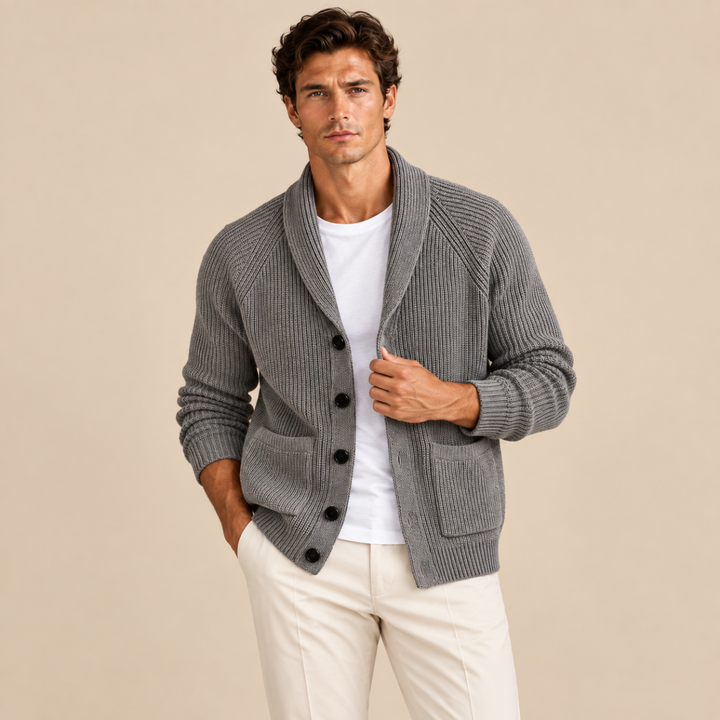 The Oxford Men’s Shawl Collar Knitted Button Up Cardigan