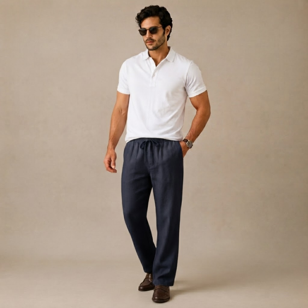 The Cedarhill Men’s Soft Linen Wide Leg Casual Pants