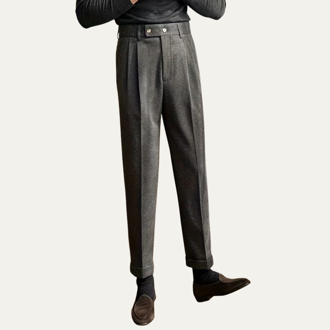 The Gold Coast Men’s High Waisted Pleated Straight Leg Dress Pants