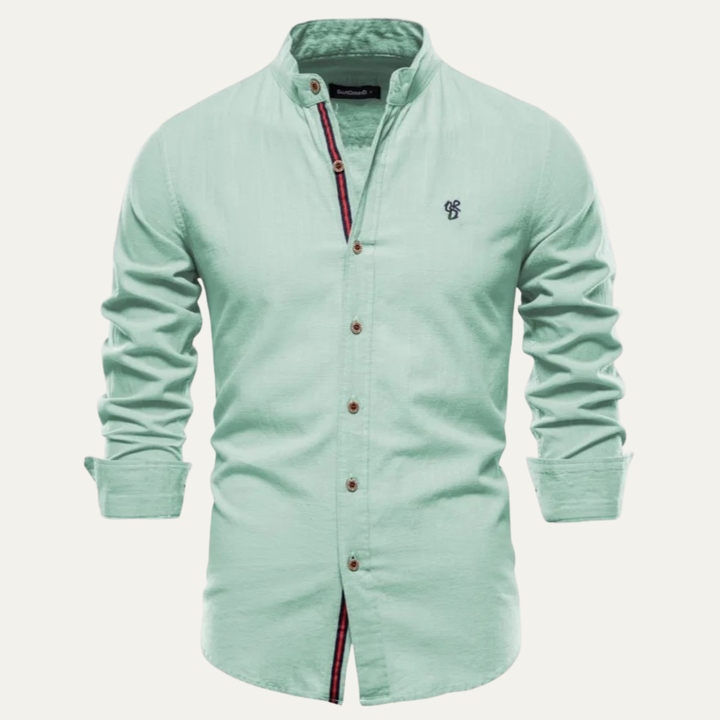 The Oakrun Men’s Slim Fit Stand Collar Business Shirt