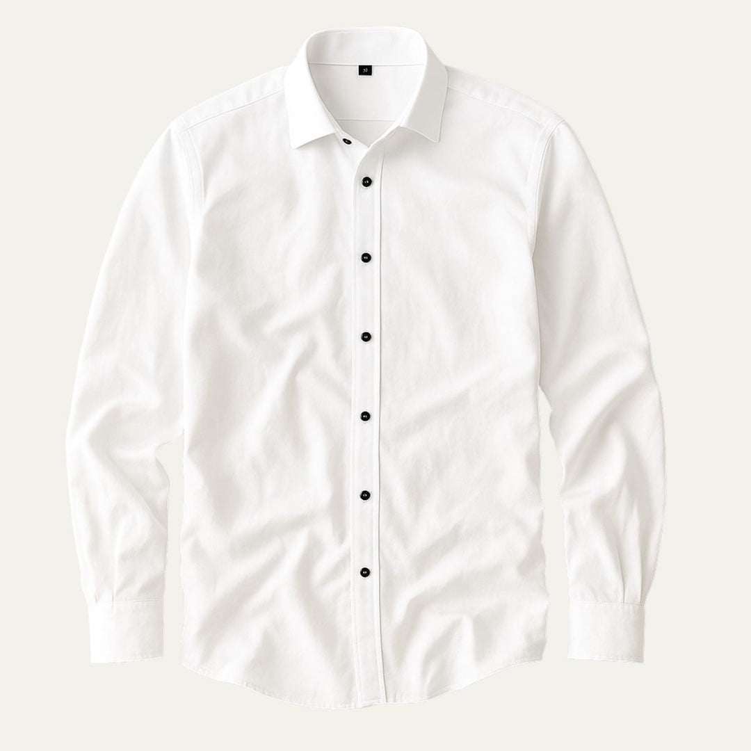The Ashford Linen Shirt – Tailored Shirt with Contrast Buttons for Men