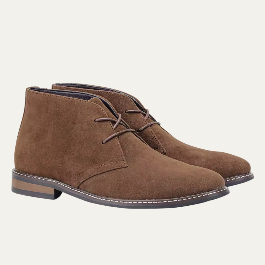 The Alberobello Men’s Suede Lace Up Desert Ankle Boots – Brown