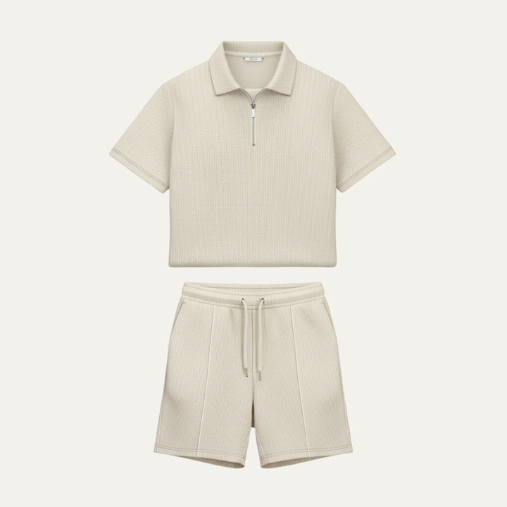 The Oakfield Park Men’s Solid Color Casual Summer Set – Shirt & Shorts Set