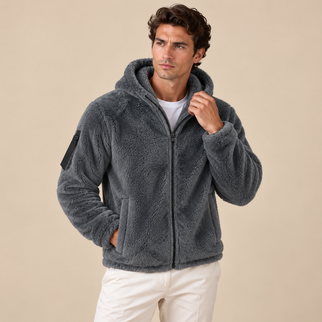 The Braxton Men’s Fleece Warm Soft Velvet Hoodie Jacket