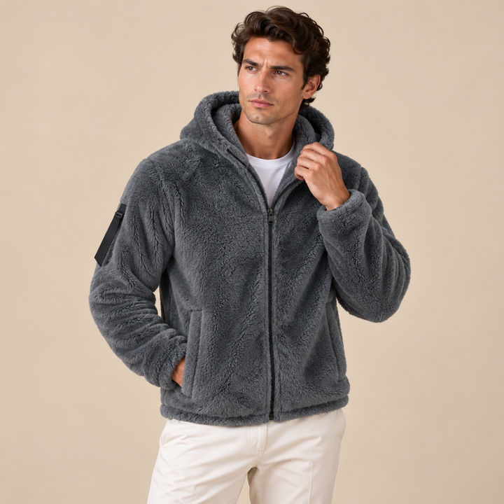 The Braxton Men’s Fleece Warm Soft Velvet Hoodie Jacket