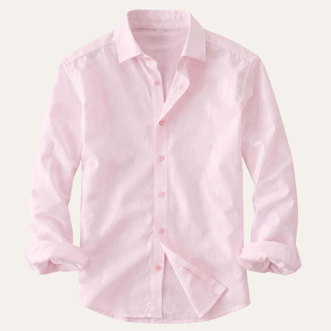 The Woodhall Men’s Linen Italian Style Casual Button Up Shirt