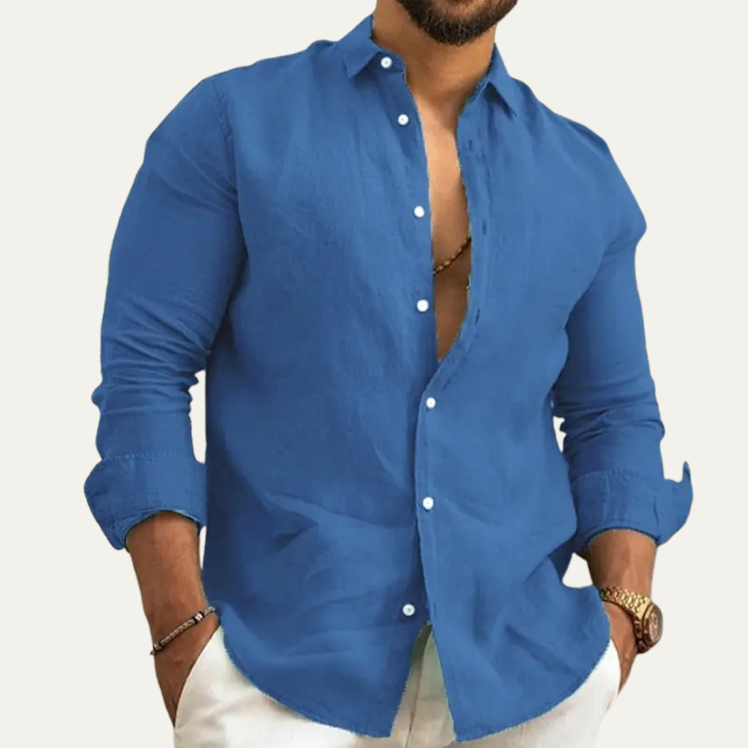 The Polignano Men’s Relaxed Button Up Linen Summer Shirt