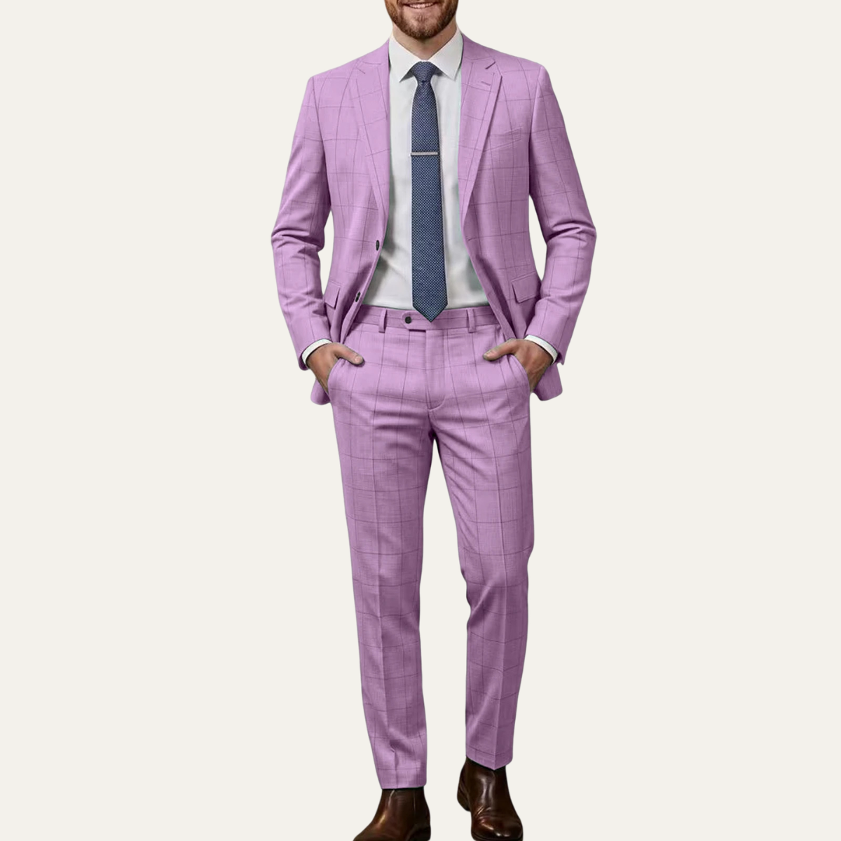 The Glendale Men’s Modern Plaid Tuxedo Set