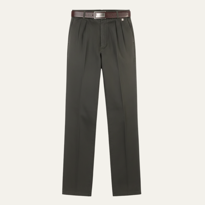 The Montfield Men’s Double Pleated High Waist Straight Leg Pants