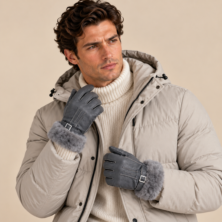Men’s Sheepskin Fur Winter Gloves