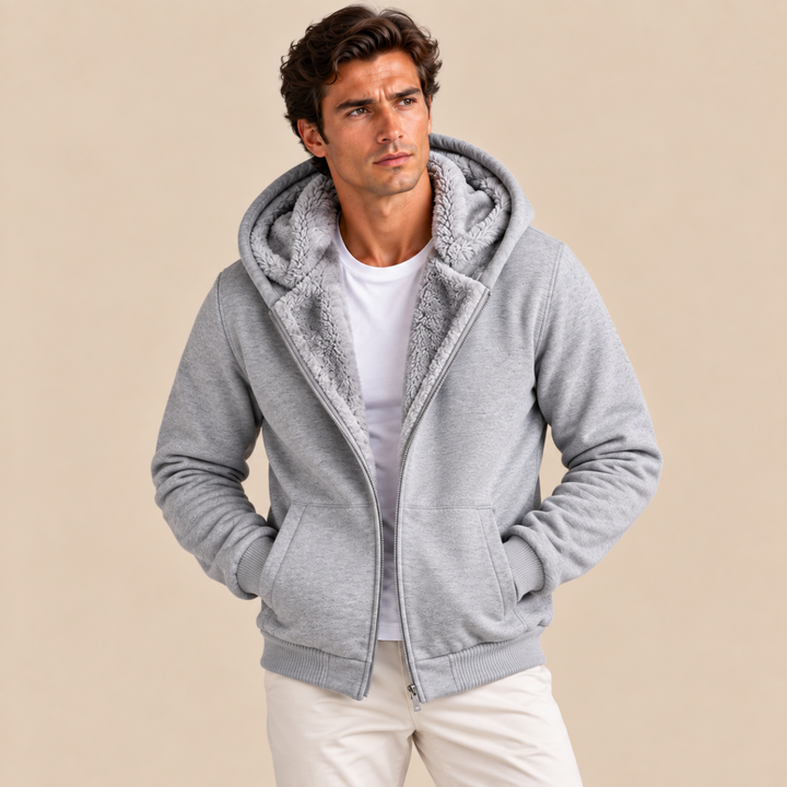 The Taormina Men’s Winter Fleece Line Zip Up Hoodie Jacket